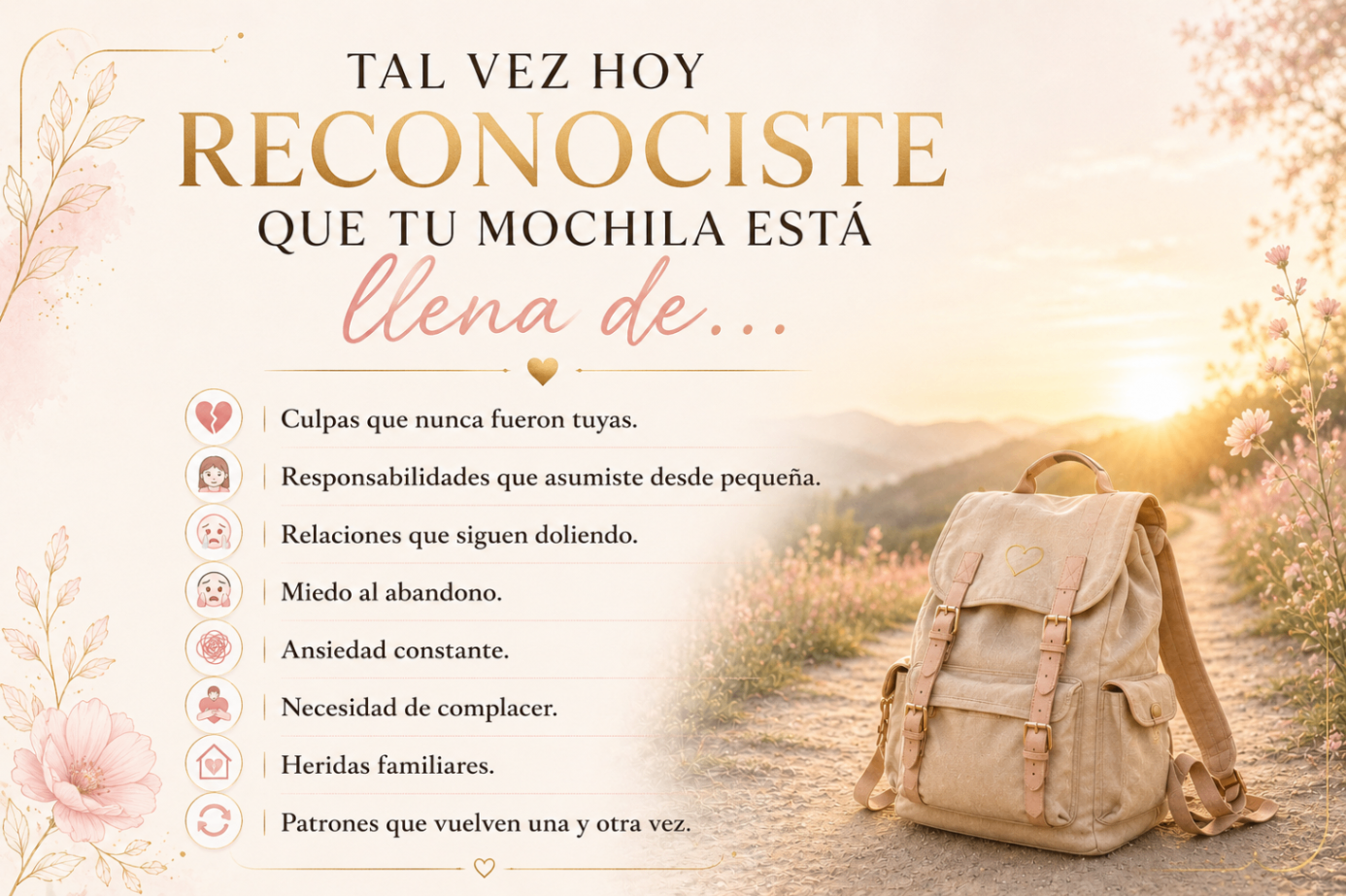 Tal vez hoy reconociste que tu mochila está llena de...