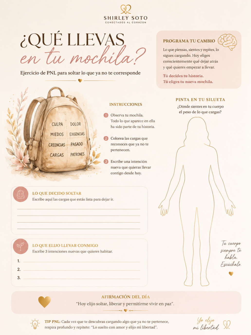 ¿Qué llevas en tu mochila? — ejercicio de PNL